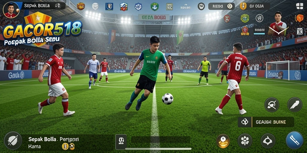 Tampilan antarmuka GACOR518 yang menarik dan fungsi permainan sepak bola yang menyenangkan.