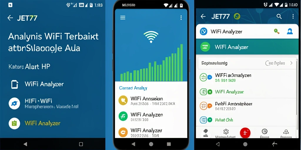 Tampilan antarmuka utama aplikasi JET77 untuk analisis WiFi.