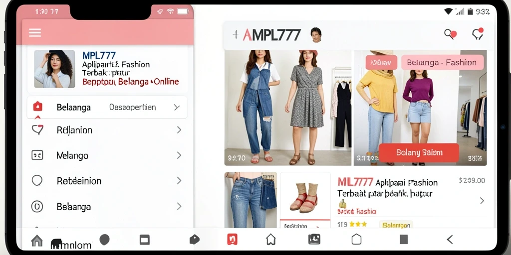Tampilan antarmuka MPL777 menampilkan koleksi fashion terbaru dengan jelas.