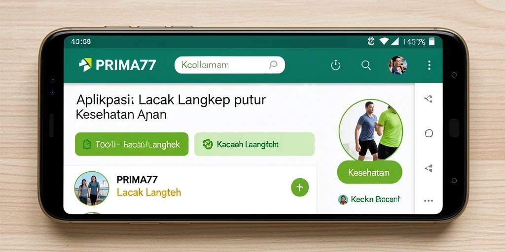 Tampilan antarmuka aplikasi Lacak Langkah PRIMA77 yang sederhana dan informatif.