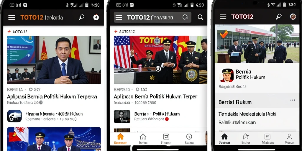 Antarmuka TOTO12 menampilkan berita hukum dan politik dengan jelas.