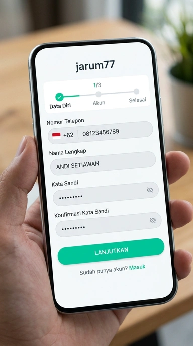Tampilan halaman daftar jarum77