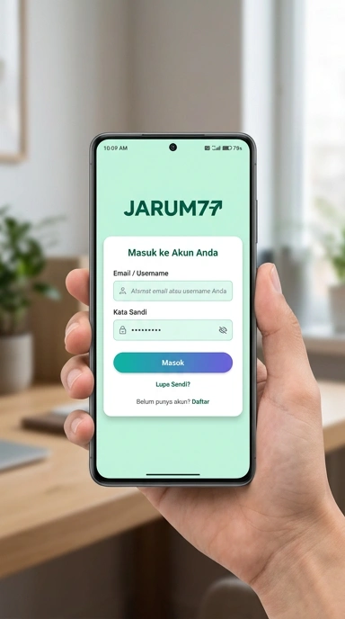 Tampilan halaman login jarum77